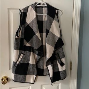 Black and White Plaid Vest